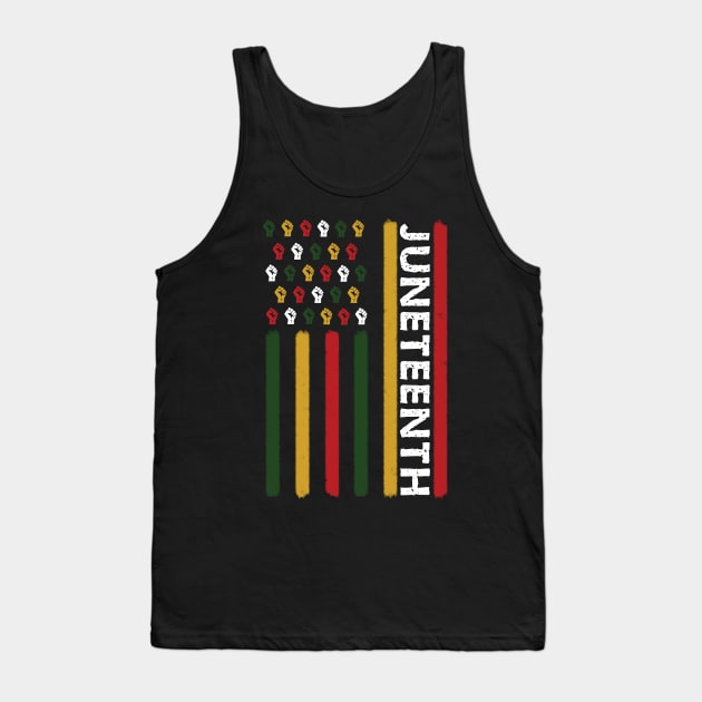 Juneteenth Flag Black Power Fists Tank Top by blackartmattersshop